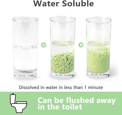 Tofu Cat Litter - Strong Clumping, Ultra Absorbent, Odor Control, Flushable, Low Tracking, Low Dust Tofu Litter Pellets 3 Packs/18LB (Green Tea)