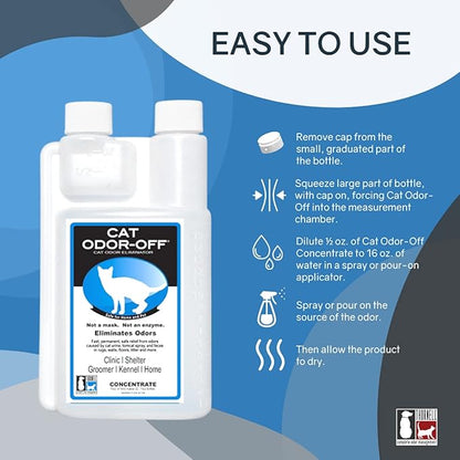 Odorcide Cat Odor-Off Concentrate Pet Smell Odor Eliminator Bundle – Cat Odor Eliminator Concentrate for Pet Urine Odor, Tomcat Spray for Cat Urine Smell, Feces on Carpet & Litter Boxes
