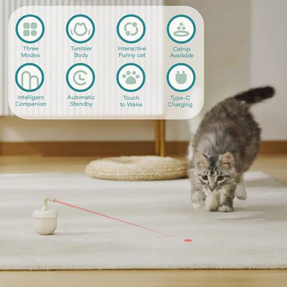 CALEMBOU Cat Laser Toy,Pet Automatic Laser Cat Toys for Indoor Cats Kitten Tumbler Interaction Toys, USB Charging, 360 Degree Irregular Rotation Three Adjustable Modes