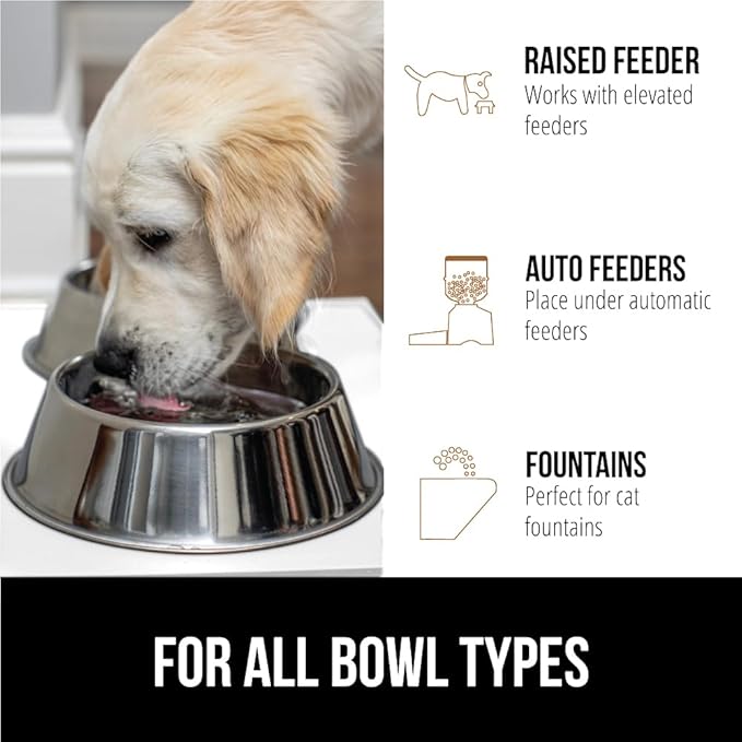 GORILLA GRIP 100% Waterproof Raised Edge BPA Free Silicone Pet Feeding Mat, Dog Cat Food Mats Contain Spills Protects Floors, Placemats for Cats and Dogs Water Bowl, Pets Accessories 16x10, White