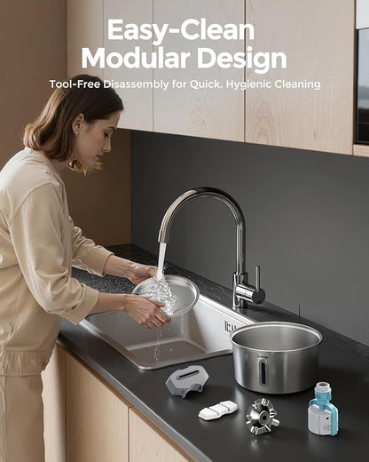 Cat Water Fountain Stainless Steel 3.2L/108oz, Invengo Automatic Pet Fountain for Cats & Dogs, Ultra Quiet <25 dB Pump, Includes 4 Replacement Filters & Sponges, LED Water Level Window, Easy to Clean