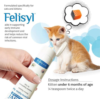 L-Lysine Gel for Cats (5oz) – Supports Immune, Respiratory, and Eye Health. Eases Sneezing, Runny Nose, and Watery Eyes. Tasty Salmon Flavor - Made in The USA