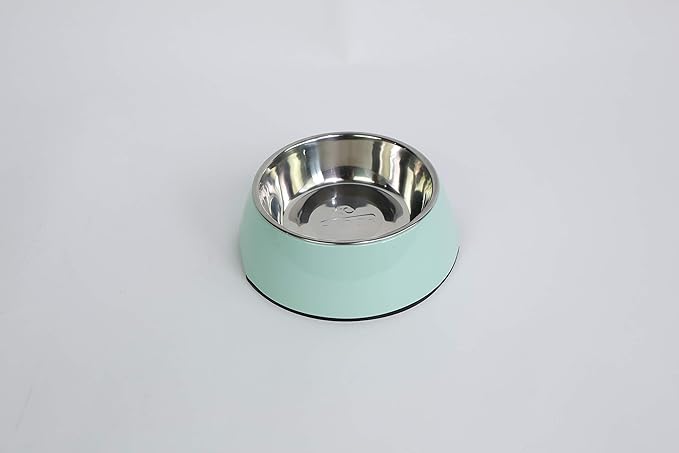 Pet Bowls Stainless Steel Dog Cat Pet Bowl Universal Pet Water and Food Bowls 4 Sizes and 5 Colors Available (L, Green)