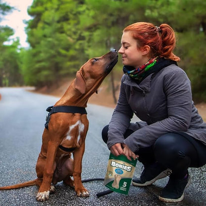 Bonies Breath and Dental Formula Treats for Dogs, All-Natural Ingredients, Fresh Breath, Cleans Teeth, Low Calories, Chicken Flavor - Medium, 8 Bones, 11.45-oz
