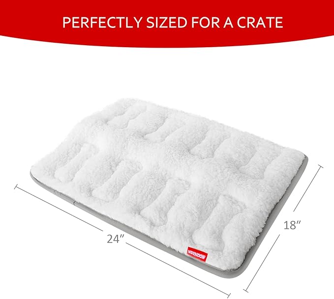Dog Crate Mat(24" X 18"), Small Dog Bed for Crate, Soft Plush Dog Bed Pad Machine Washable Crate Pad, Dog Sleeping Mat with Anti Slip Bottom