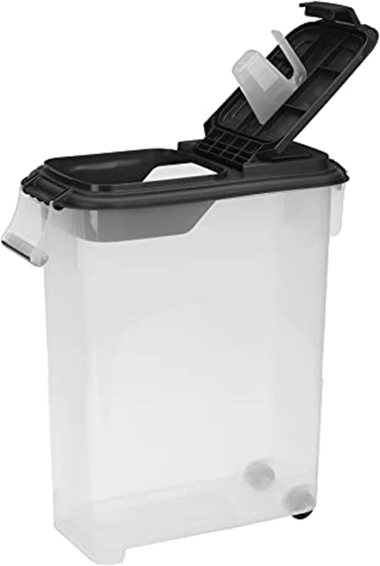 Buddeez Airtight Pet Food Storage Container - 50 QT/50 LB Capacity Dog Food Storage Container, Cat Food Container, Bird Seed Storage Container, Rolling Storage Bin, Air Tight with Handle & Scoop