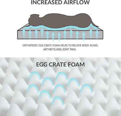 Patas Lague Orthopedic Jumbo Dog Bed for Extra Large Dogs 56''X40'', Waterproof Soft Warm Comfortable Egg Crate Foam Jumbo Pet Beds Mat with Removable Washable Cover and Nonskid Bottom, Pink