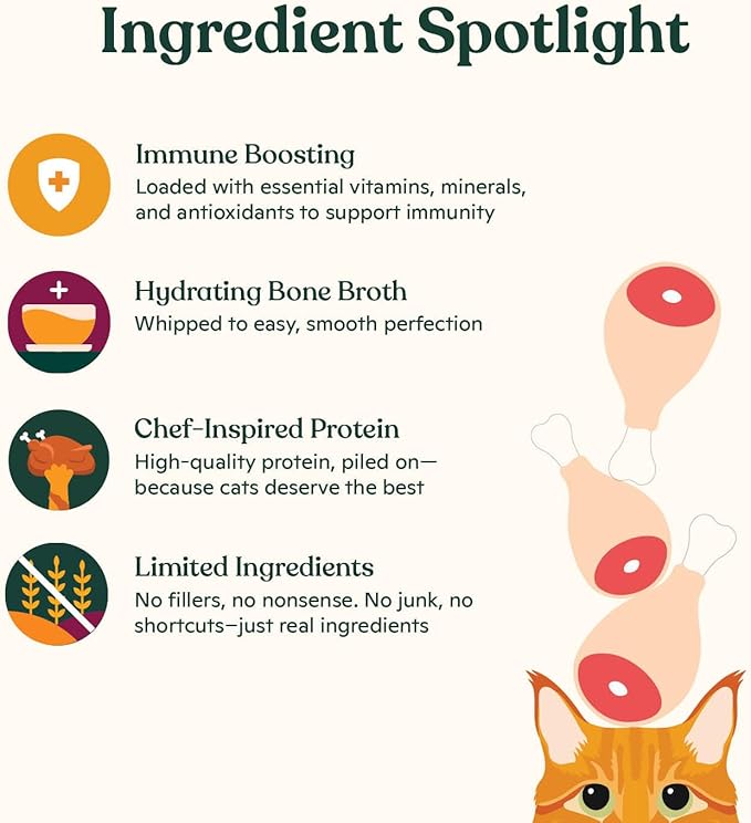 Made by Nacho Functional Mousse Sachets, Lickable Cat Treats, 12 Count with Bone Broth, 0.5 oz, No Grains, Corn, Wheat or Soy