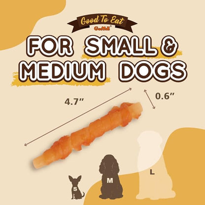 Gootoe Chicken Breast Wrapped Salmon Sticks 6oz, All Natural, Grain-Free, Low Fat, Premium Training Chews, Healthy & Easily Digestible