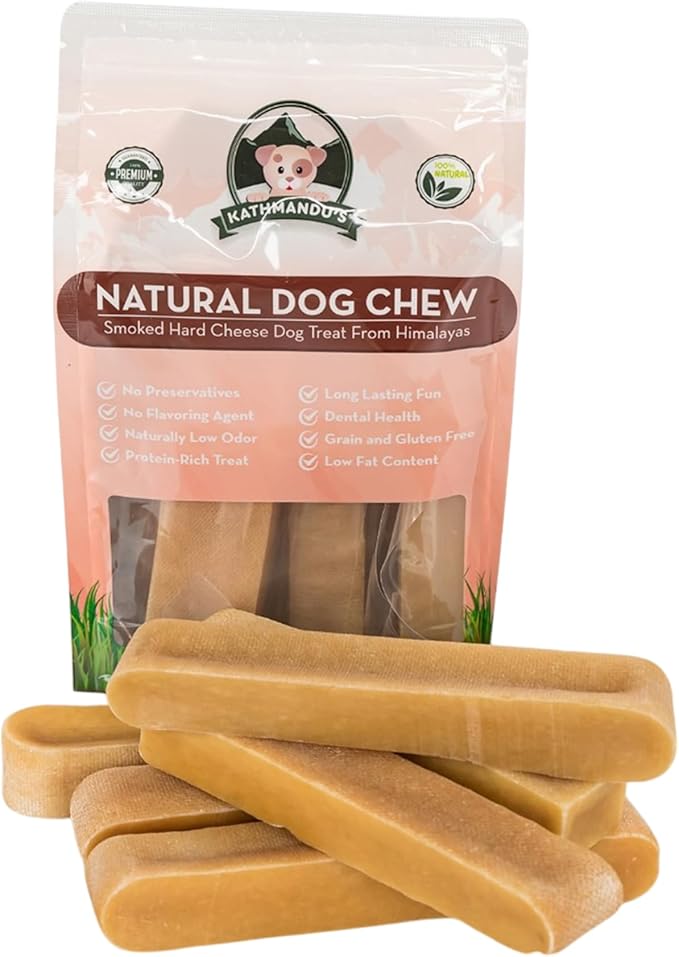 Authentic Himalayan Yak Cheese for Dogs - XLarge (Pack of 6) - Sourced from Pristine Himalayan Foothill, Rawhide-Free, NO preservatives