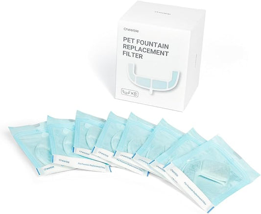 Cheerble Pumpless Cat Water Fountain, 2L/67oz Automatic Pet Fountain, Elfin E1 Lite Cat Fountain for Drinking, MagDrive™ Technology, Continuous Flow Mode, BPA-Free (White, 8 Filters)