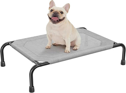 Simple Trending Elevated Dog Bed, Waterproof Small Pet Cot, Breathable Cooling Raised Pet Bed for Small Dogs Breeds Load 200lb, 36.5" x 22.5", Grey