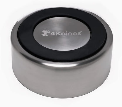 4Knines Dog Bowl Stainless Steel Non-Slip Bottom for Food and Water (Black)