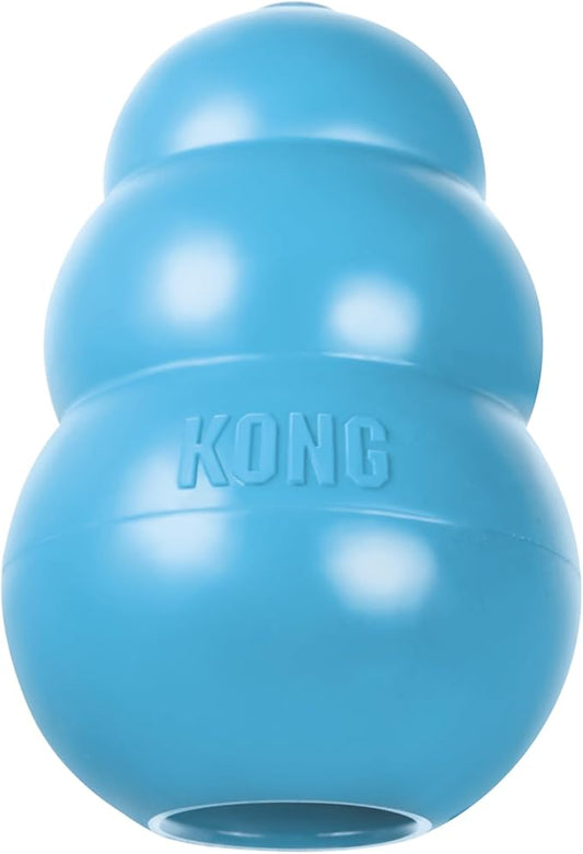 KONG Puppy - Natural Teething Rubber Chew Toy for Dogs - Stuffable Dog Toy for Extended Playtime - Chew & Fetch Toy for Puppies - for XS Puppies - Blue