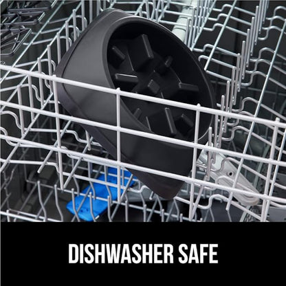 GORILLA GRIP Patent Pending Slow Feeder Dog Bowls, Interactive Puzzle Toy for Dogs and Cats Food Training, Keeps Pets Busy and Prevents Puppy Overeating, All Breeds, 100% BPA Free, 2 Cup, Black