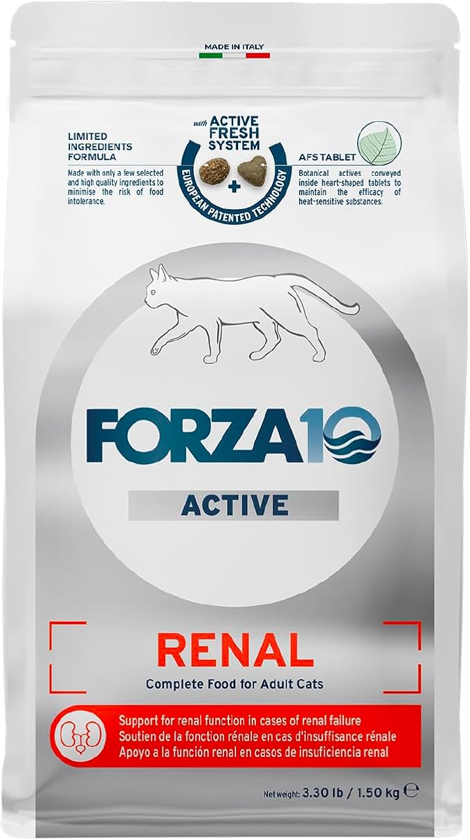 Forza10 - Cat Food, Limited Ingredient Cat Food for Kidney Support, Non-GMO, Fish Flavor, Crafted for Adults, Made in Italy (3.3 lb)