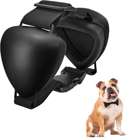 ZOHAN Dog Ear Muffs for Noise Protection, Comfort Dog Noise Cancelling Ear Muffs with Fast Snap Lock for Fireworks, Thunder, Vacuums(Black,M)