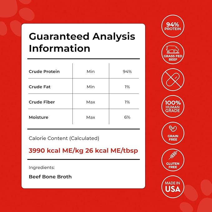 BLUEBIRD PROVISIONS Beef Bone Broth for Dogs - High Protein Bone Broth for Cats - Beef Bone Broth Powder for Dogs - Dehydrated Beef Cat Food Toppers - Dog Safe Bone Broth - Bone Broth Topper for Dogs