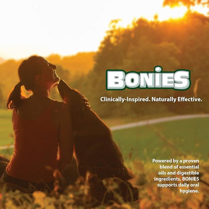 Bonies Breath and Dental Formula Treats for Dogs, All-Natural Ingredients, Fresh Breath, Cleans Teeth, Low Calories, Chicken Flavor - Medium, 8 Bones, 11.45-oz