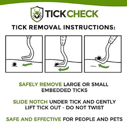 TickCheck Tick Remover Value 3 Pack - Tick Remover Tools + Tick Identification Card - for Humans, Dogs & Cats (5)