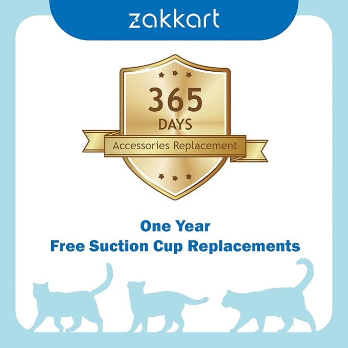 Zakkart Easy Fold Cat Window Perch - Cordless, Fold-Up, Zip Closure Embeded Machine Washable Bed Cover, Robust Metal Frame - Cat Hammock for Window for Large Cats and Kittens (White, Large)