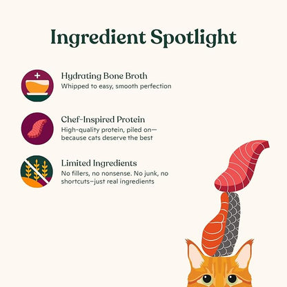 Made by Nacho Lickable Cat Treats Mousse Tubes 12 Count with Bone Broth Salmon & Tuna Recipe (.5 oz) No Grains, Corn, Wheat or Soy