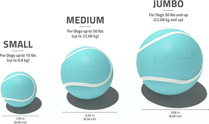 Playology Dog Toys | Squeaky Chew Ball - Bouncy Durable Floating Fetch Ball for Dogs, Value 3-Pack | Small Peanut Butter Scented Toy - Easy to Clean and Made from Non Toxic Materials