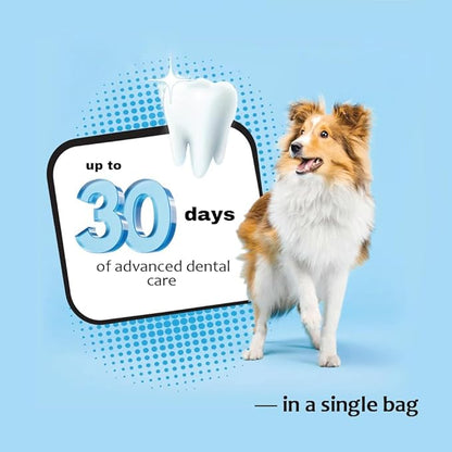 Oral Hygiene Chews for Small Dogs - Cleans Teeth and Freshens Breathe - Coated with Enzymes - Prevents Plaque & Bacteria Build Up - 30 Chews