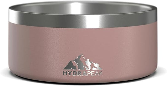 Hydrapeak Dog Bowl; Non Slip Stainless Steel; Water and Food Dish; Large Sized and Small Dogs; 32oz 64oz; Multiple Sizes; 4 Cup | Rosewood