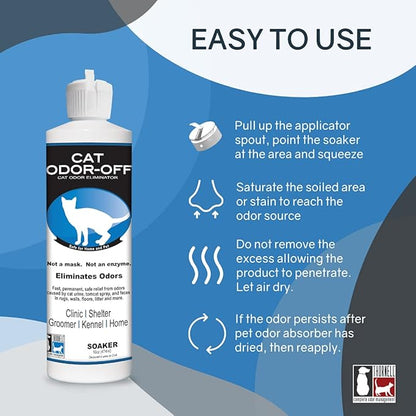 Thornell Cat Odor-Off Pet Odor Eliminator Spray – Original Scent 16oz Ready to Use Cat Urine Odor Eliminator Spray for Pet Urine Odor, Tomcat Spray & Feces on Carpet, Litter Boxes & More