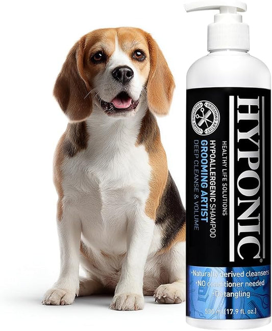 HYPONIC Grooming Artist Shampoo - Hypoallergenic Pet Shampoo for Groomers (Deep Cleanse & Volume (17.9 oz))