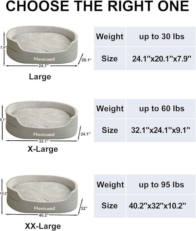 Hovicaed Dog Beds for Medium Sized Dogs, Waterproof Durable Pet Bed with Large Comfy Mat, Non-Slip Bottom Big Dog Couch, Indoor Puppy Pillow House XL