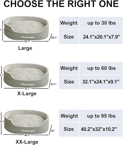 Hovicaed Dog Beds for Medium Sized Dogs, Waterproof Durable Pet Bed with Large Comfy Mat, Non-Slip Bottom Big Dog Couch, Indoor Puppy Pillow House XL
