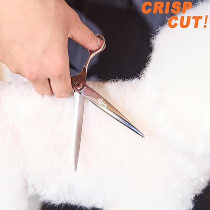High-end Professional Dog Grooming Scissors Pet Grooming Shears 7.5 Inches Extremely Very Sharp Made Of Stainless Steel Alloy By Hand For Dog Cat Groomer