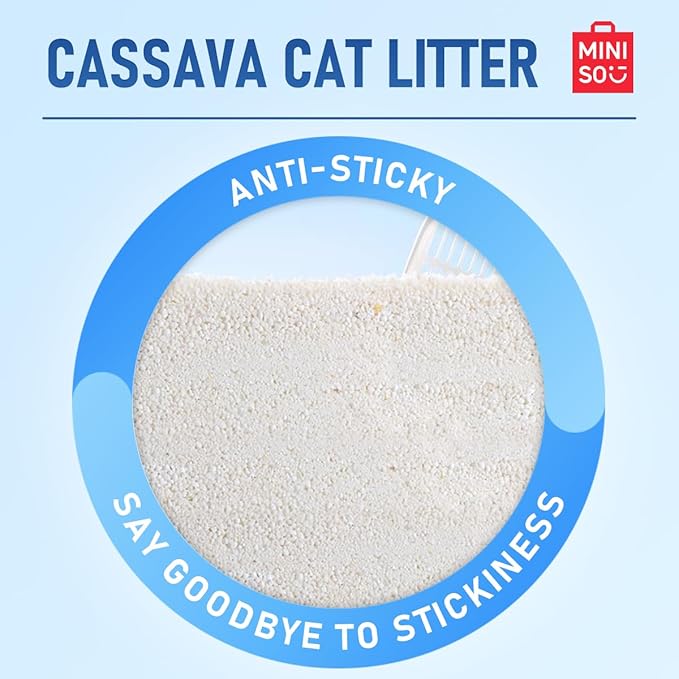 MINISO Clumping Cat Litter, Tofu+Bentonite+Cassava, Odor Control, Rapid Clumping, Water Absorbent and Toilet Flushable, Multi-Cat, Gardenia Style, 15.8lb (2 Pack of 7.9lb Bags)