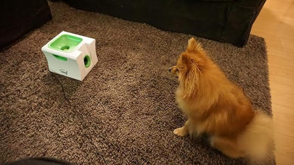 Small Interactive Ball Launcher with Rechargeable, Automatic Dog Ball Thrower for Mini Dog (Small Machine with 3 Balls)