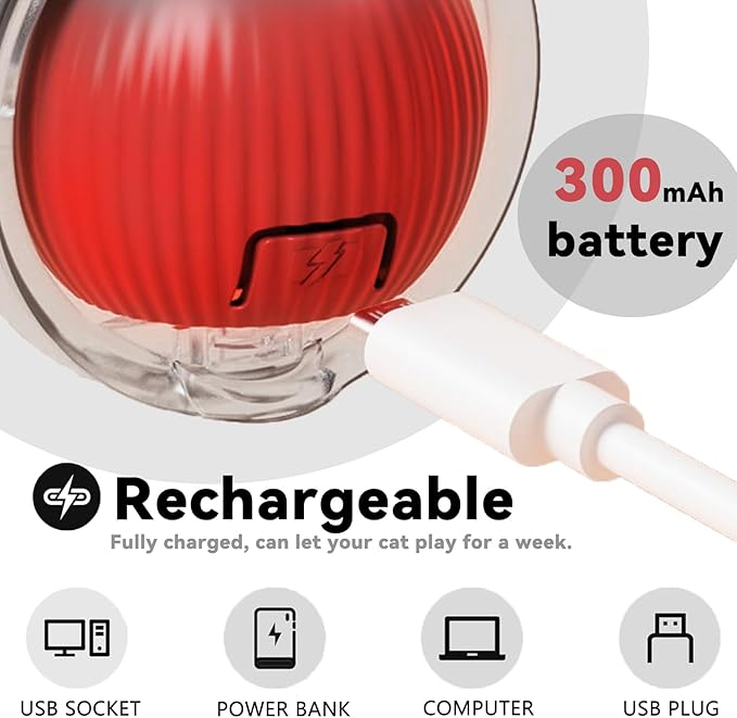 Christmas Stocking Stuffer Speedy 2.0 Tail 2 Packs Interactive Cat Toys for Indoor Cats, Automatic Cat Toy with Elastic Mesh Tail, Electric Rolling Ball on Carpet, Chirping and Motion Activate Cat