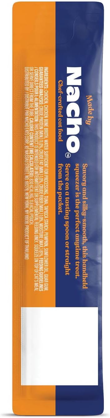 Made by Nacho Lickable Cat Treats Mousse Tubes 12 Count with Bone Broth Chicken and Tuna Recipe (.5 oz) No Grains, Corn, Wheat or Soy