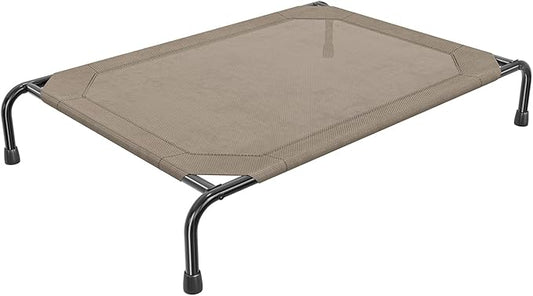 Simple Trending Raised Bed for Large Dog, Waterproof L Pet Cot, Breathable Big Bed Load 300lb, Brown