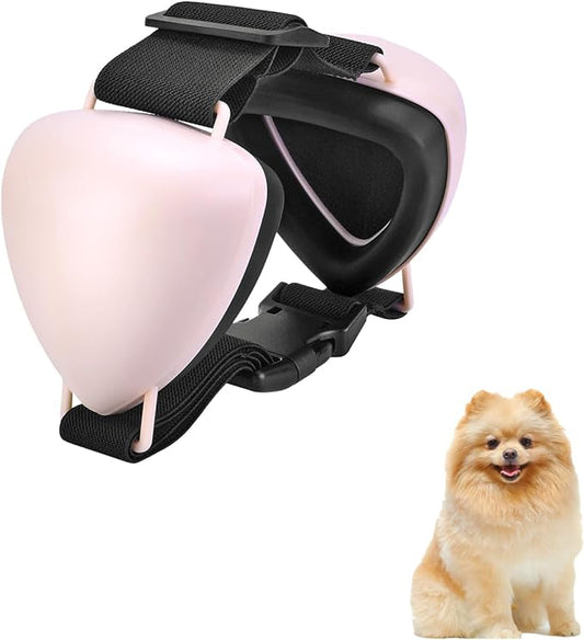 ZOHAN Dog Ear Muffs for Noise Protection, Comfort Dog Noise Cancelling Ear Muffs with Fast Snap Lock for Fireworks, Thunder, Vacuums(Pink,S)