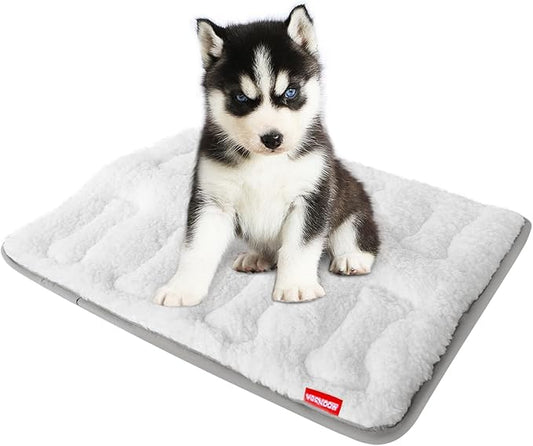 Dog Crate Mat(24" X 18"), Small Dog Bed for Crate, Soft Plush Dog Bed Pad Machine Washable Crate Pad, Dog Sleeping Mat with Anti Slip Bottom