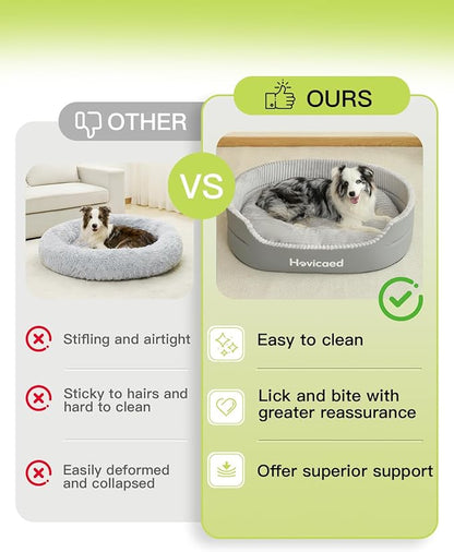 Hovicaed Dog Beds for Medium Sized Dogs, Waterproof Durable Pet Bed with Large Comfy Mat, Non-Slip Bottom Big Dog Couch, Indoor Puppy Pillow House XL