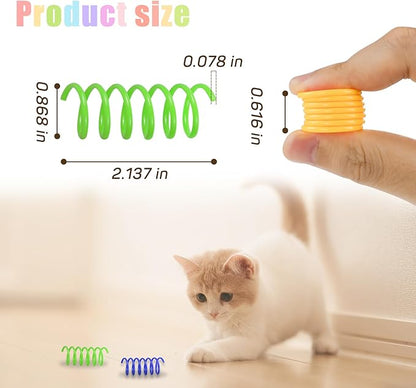 Andiker Cat Spiral Spring, 12 Pc Cat Creative Toy to Kill Time and Keep Fit Interactive Cat Toy Sturdy Heavy Plastic Spring Colorful Springs Cat Toy for Swatting, Biting, Hunting Kitten Toys