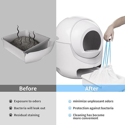 120 Count Extra Large Cat Litter Box Liners, Cat Litter Waste Receptacles Bags for Cleanpethome Self Cleaning Litter Box