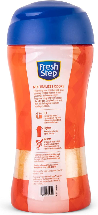 Fresh Step Cat Litter Crystals in Tropical Summer Breeze Scent - Cat Litter Box Deodorizer - Combats Odors and Neutralizes Smells to Keep Your Home Clean, 15 Ounce