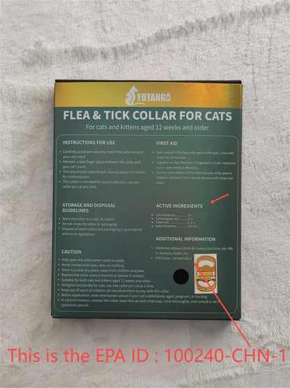YOTANGO 4 Pack Flea Collar for Cats, 32 Months Flea and Tick Prevention for Cats, Waterproof Cat Flea Collar, Cat Flea and Tick Treatment, Adjustable Flea and Tick Collar for Cats Kittens-Black&Gray