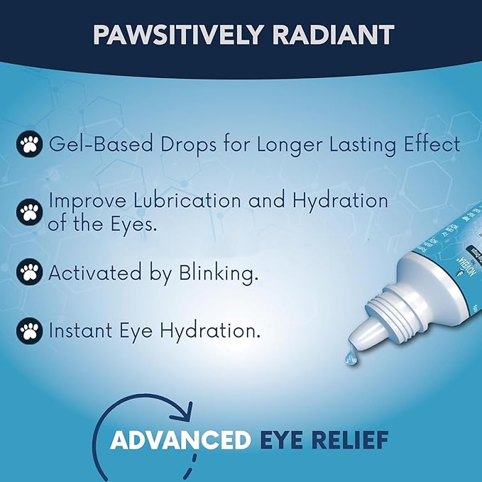 NOVEHA Pet Gel Eye Drops with 0.3% Viscoadaptive Hyaluronan | Eye Solution for Severe Dry Eyes - Long Lasting Hydration, Reduces Nuisance, Swelling & Dryness - Eye Lube for Dog and Cats (2PK - 2x10mL)