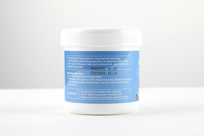 Pet Eye Wipes for Dogs Cats 120PCS, Dog Eye Wipes for Remove Eye Discharge and Crust Coconut Oil Non-Irritating Gentle Reduce Tear Stains Pet Cleaning Grooming Wipes for Eyes Face