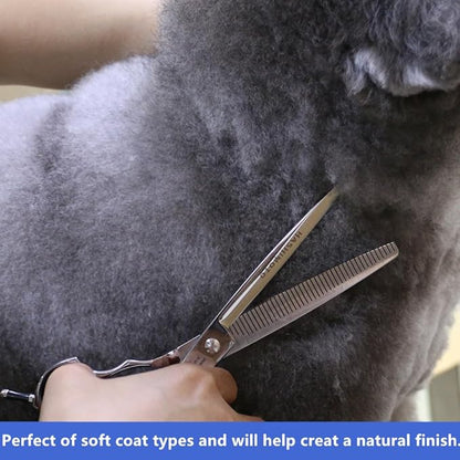 HASHIMOTO Straight Fluffer Scissors for Dog Grooming, 42 Teeth, 50% Thinning Rate, 7.0 inch, Light Weight, Designed to Remove Bulk Quickly While Leaving a Natural Finish for Groomers.
