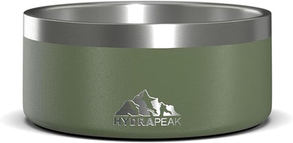Hydrapeak Dog Bowl; Non Slip Stainless Steel; Water and Food Dish; Large Sized and Small Dogs; 32oz 64oz; Multiple Sizes; 4 Cup | Sage Leaf